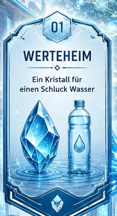 Offizielles Abzeichen Werteheim: Ein Kristall für einen Schluck Wasser